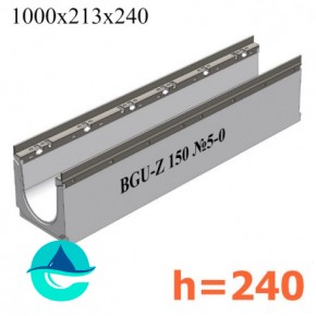 BGU-Z DN150 H240, № 5-0 лоток бетонный водоотводный 