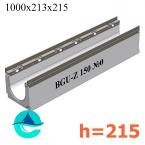 BGU-Z DN150 H215, № 0 лоток бетонный водоотводный 